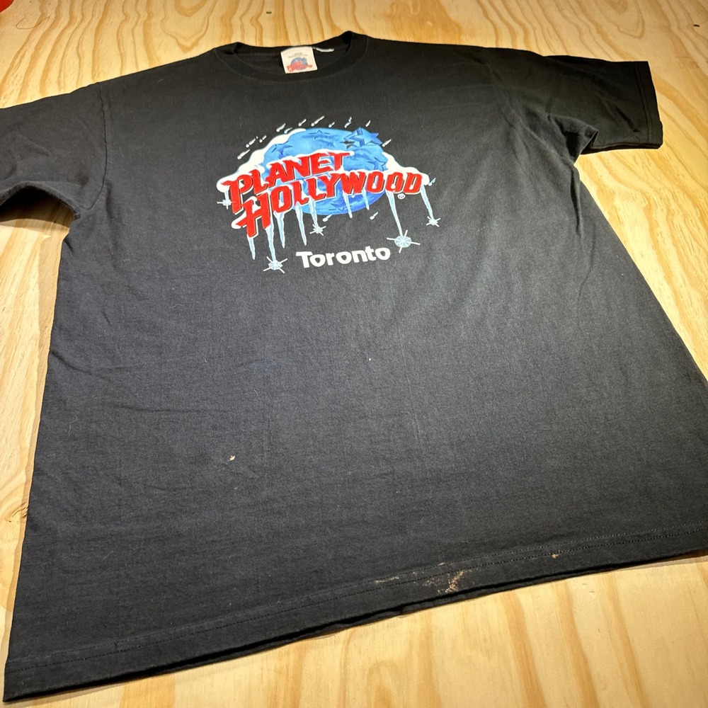 Planet Hollywood Men's Toronto Black Graphic Souvenir Tee Shirt Size L - Picture 3 of 5